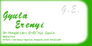 gyula erenyi business card